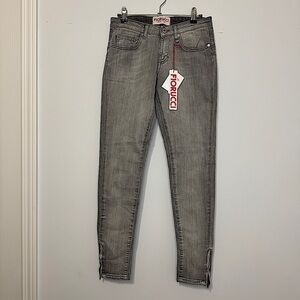 NWT Fiorucci Gray Skinny Jeans Size 26 Made in Tunisia